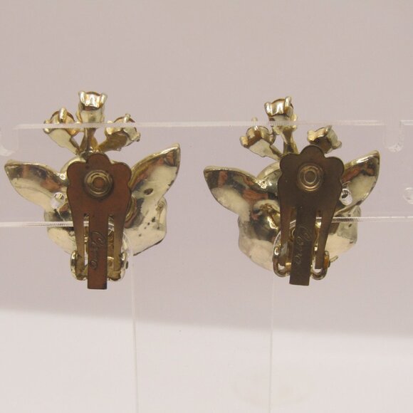 Vintage Coro Flower Brooch and Earrings Set - Picture 7 of 15